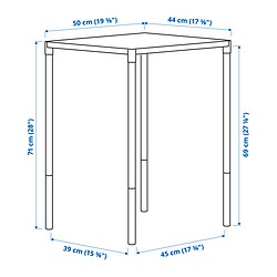 Ilustración de medidas - FEJAN mesa de exterior