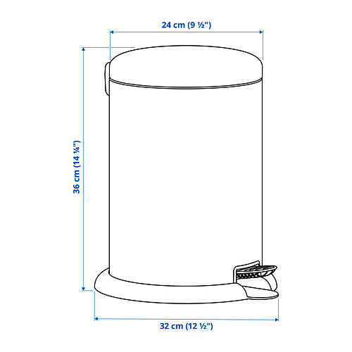 Illustration with measurements for the product: GÅNGSKYFFEL.
