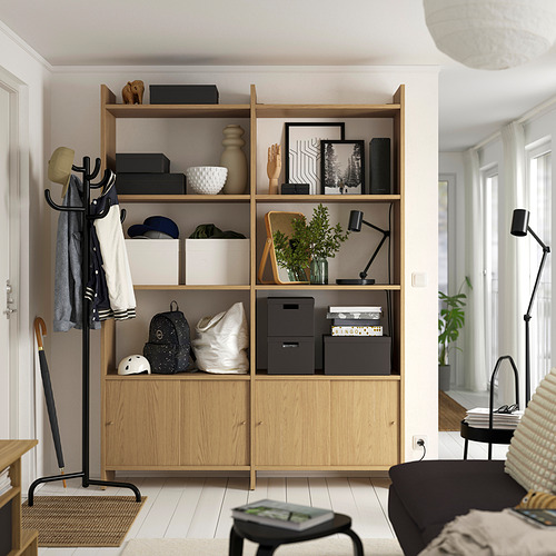 LÅDMAKARE, storage cabinet with sliding doors and with 6 shelves. 3 of 6 open dialog
