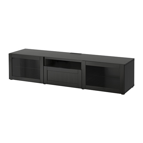BESTÅ, TV bench with drawer runner, soft-closing. 1 of 8 open dialog