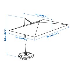 Measurement Illustration - SVALÖN umbrella, hanging