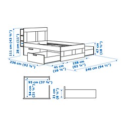 Measurement Illustration - BRIMNES bedroom furniture, set of 2