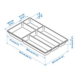 Measurement Illustration - UPPDATERA flatware tray