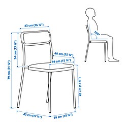 Ilustración de medidas - VIHALS silla apilable