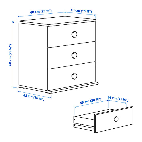 GODISHUS, Gavetero de 3 cajones. 4 de 4 abrir diálogo
