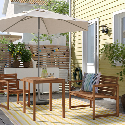NÄMMARÖ, banco con respaldo exterior. 2 de 8 abrir diálogo