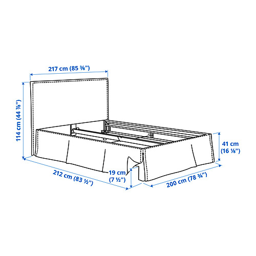 TÄRNKULLEN, upholstered bed frame. 13 of 13 open dialog