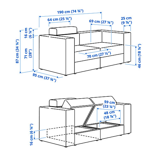 JÄTTEBO, 2-seat modular sofa with headrest. 9 of 9 open dialog