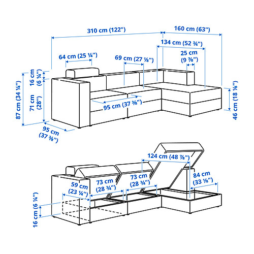 JÄTTEBO, sofá modular 4 plazas. 9 de 9 abrir diálogo