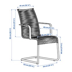 Measurement Illustration - VÄSMAN armchair, outdoor