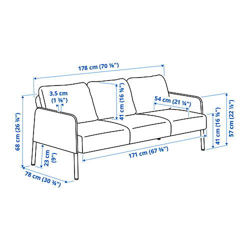 GLOSTAD, 3 seats sofa with chaiselongue. 4 of 5 open dialog