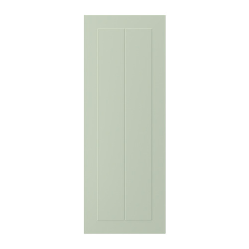 STENSUND green door. Rectangular, grooved panel design. Made of fibreboard and polyurethane paint.