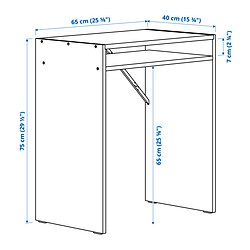 Measurement Illustration - TORALD desk with add-on unit