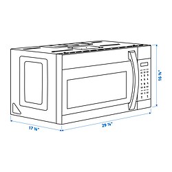 Ilustración de medidas - SKALLEBO microondas instalación superior