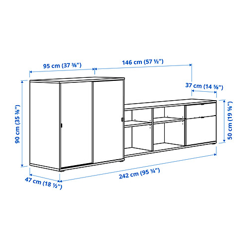 VIHALS, TV bench with storage . 3 of 4 open dialog
