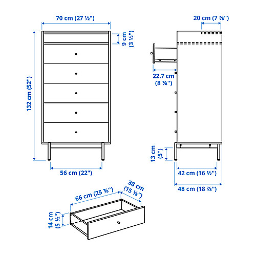 RÅDMANSÖ, 5-drawer chest. 5 of 5 open dialog