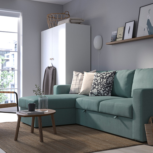 BÅRSLÖV, 3 seat sofa bed with chaiselongue. 4 of 8 open dialog
