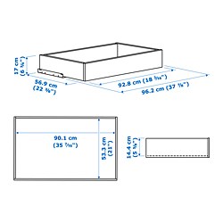 Measurement Illustration - KOMPLEMENT drawer