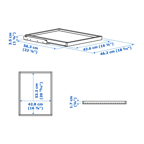 Measurement Illustration - KOMPLEMENT pull-out tray
