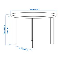 Measurement Illustration - STOCKHOLM 2025 round dining table