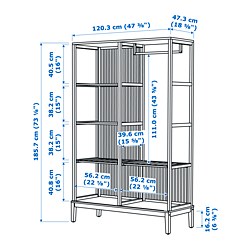 Measurement Illustration - NORDKISA open wardrobe with sliding door