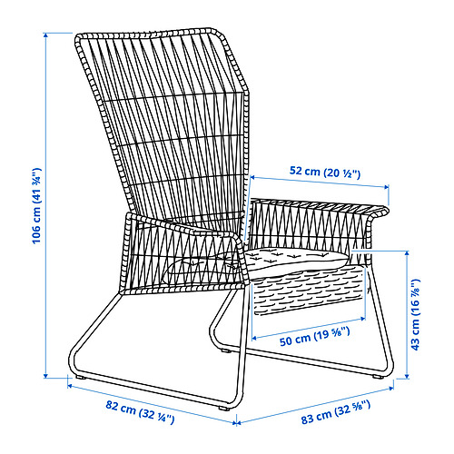 TALLSKÄR, 4-seat, lounge set. 3 of 4 open dialog