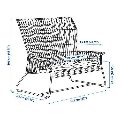 TALLSKÄR, 4-seat, lounge set. 4 of 4 open dialog