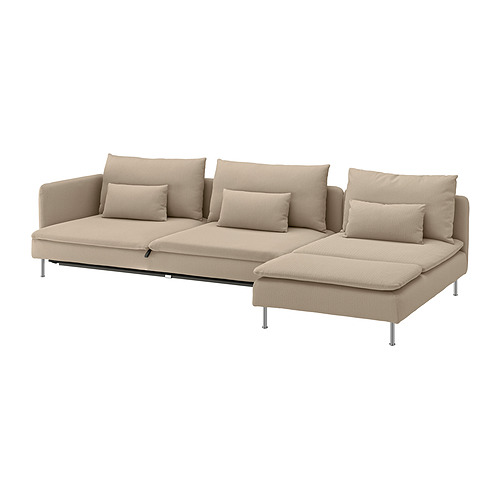 SÖDERHAMN, 4 seat sofa bed with chaise longue. 1 of 7 open dialog