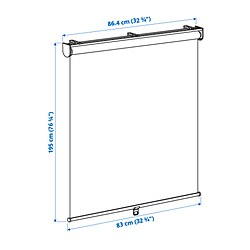 Measurement Illustration - SKOGSKLÖVER roller blind