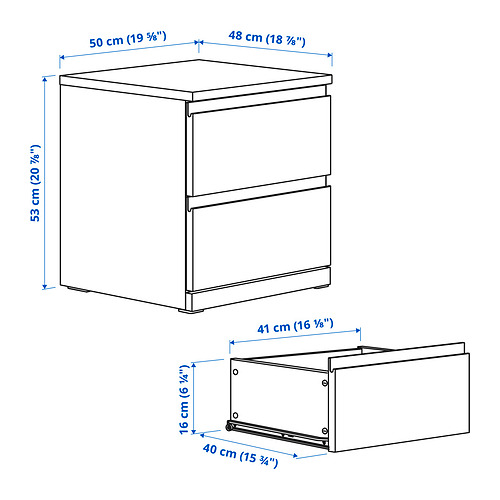 MALM / STORKLINTA, muebles de dormitorio, juego de 2. 9 de 9 abrir diálogo