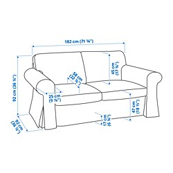 Measurement Illustration - UPPLAND 2-seat sofa