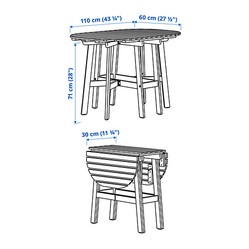 ASKHOLMEN, gateleg table outdoor. 5 of 5 open dialog