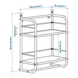 Ilustración de medidas - FRÖSJÖN estantería de pared