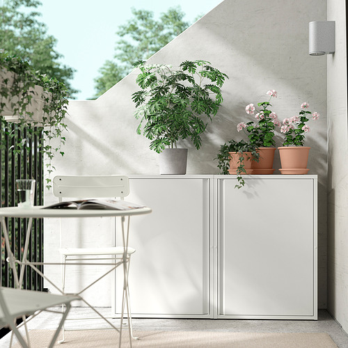 Armario de almacenamiento SUNDSÖ blanco, interior/exterior, 2 estantes.