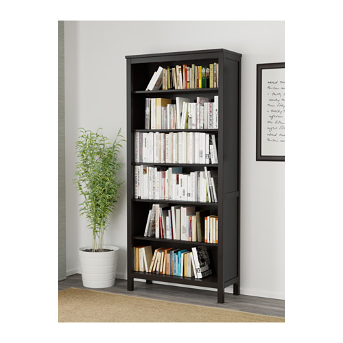 Estantería con varios libros y una planta, mostrada en una habitación.