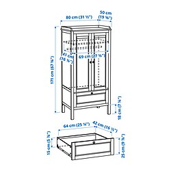 Ilustración de medidas - SUNDVIK closet