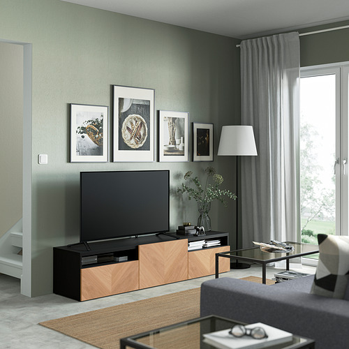 BESTÅ, TV unit with drawer runner, soft-closing. 3 of 8 open dialog