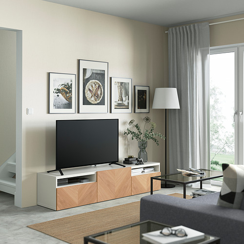 BESTÅ, TV unit with drawer runner, soft-closing. 3 of 8 open dialog