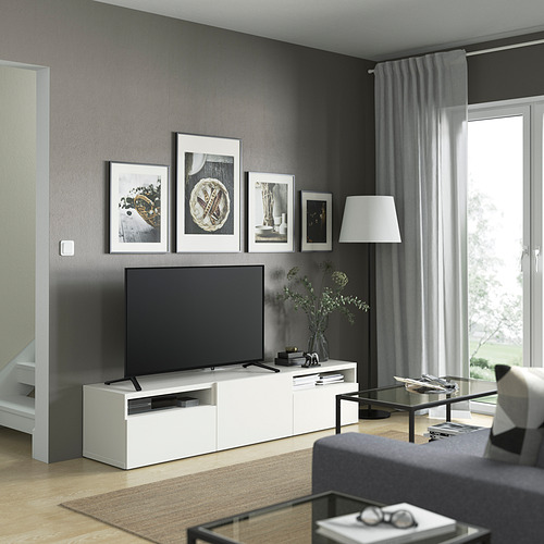 BESTÅ, TV unit with drawer runner, push-open. 3 of 12 open dialog