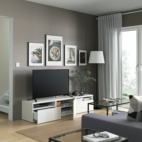 BESTÅ, TV unit with drawer runner, push-open. 2 of 12 open dialog