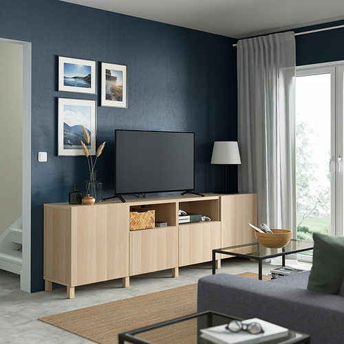BESTÅ, TV bench with doors and drawers. 3 of 8 open dialog