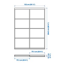 Ilustración de medidas - SKYTTA/MEHAMN puerta corrediza