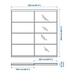 Measurement Illustration - SKYTTA/MEHAMN/AULI sliding door