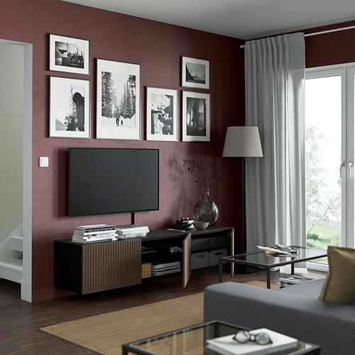 BESTÅ, TV bench with doors. 2 of 8 open dialog