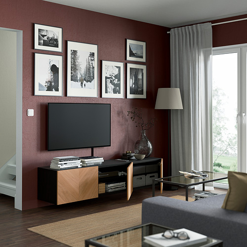 BESTÅ, TV bench with doors. 2 of 7 open dialog