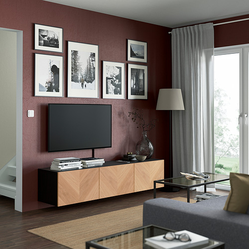 BESTÅ, TV bench with doors. 3 of 7 open dialog