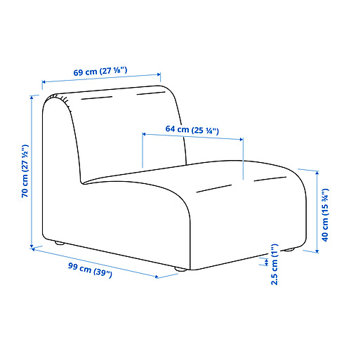 Measurement Illustration - STOCKHOLM 2025 1-seat section