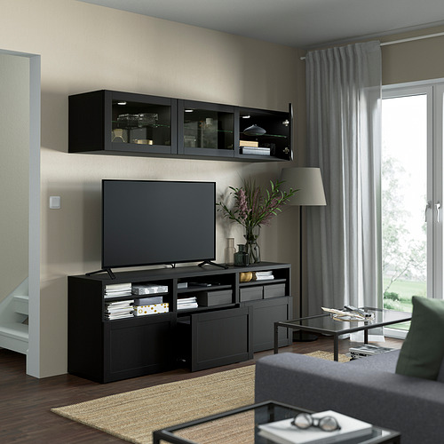 BESTÅ, TV storage combination with drawer rail, push-open. 2 of 10 open dialog