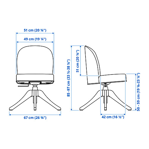 ROSENTORP, silla giratoria. 3 de 8 abrir diálogo