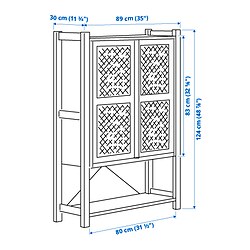 Ilustración de medidas - IVAR armario con puertas